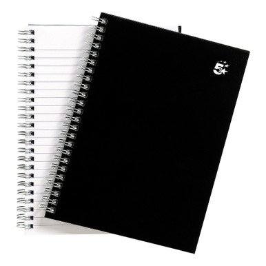 Wbnd Notebook Rld 80GSM A5 BLK PK5 - -