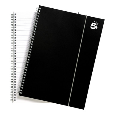 Wbnd Notebook Rld 80GSM A4 BLK PK6 - -