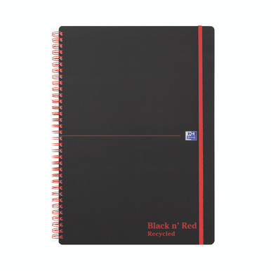 Black N Red Recy PP Wire Ntbk A4 PK5 - -