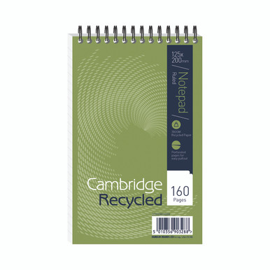 Recycled Spiral Notepad 125X200 PK10 - -