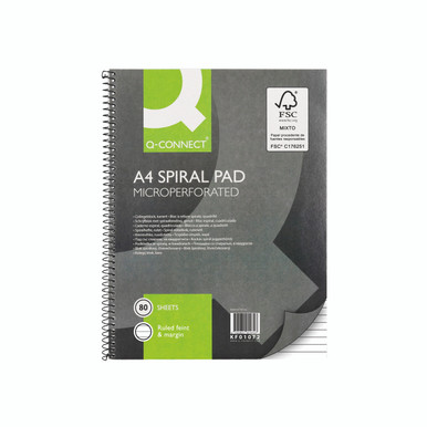 Q-Connect Ruled Spiral Sc Pad A4 PK5 - -