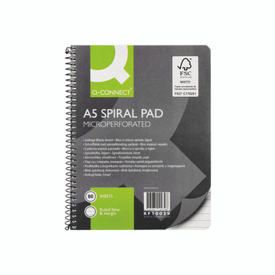 Q-Connect Ruled Spiral Sc Pad A5 PK5 - -