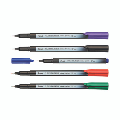 Pentel S40 Pointliners Assorted PK6 - -