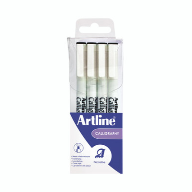 Artline Calligraphy Pen Black PK4 - -