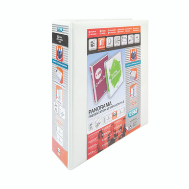 Elba Panorama Lever Arch A4 WHT PK5 - -