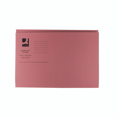 Q-Connect Sq Cut Fldr FC Pink PK100 - -