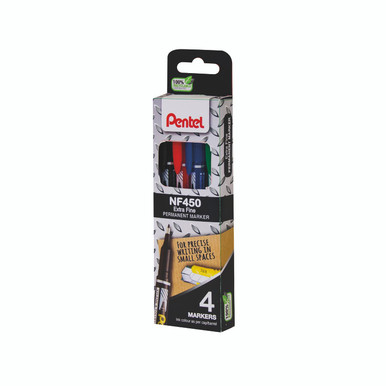 Pentel Perm Marker Fine AST PK4 - -