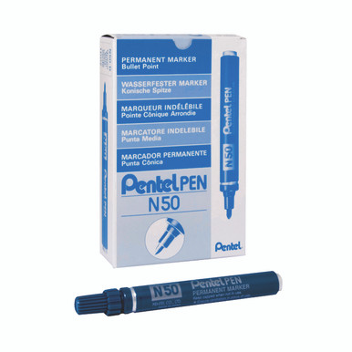 Pentel N50 Bullet Marker BLU Box 12 - -