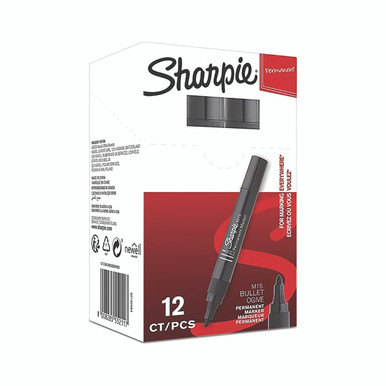 Sharpie M15 Perm Bllt Marker BLK P12 - -