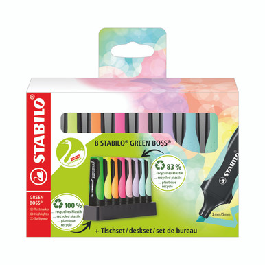 Stabilo Green Boss Hler Dset AST PK8 - -