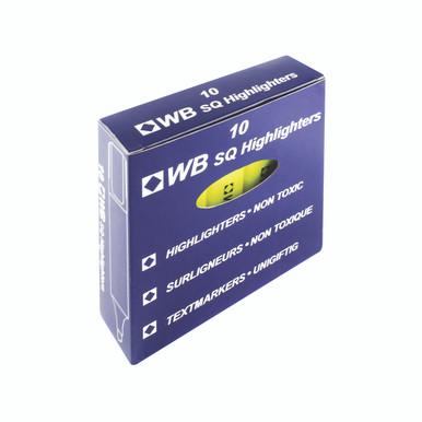 Yellow Hi-Glo Highlighter Pen PK10 - -