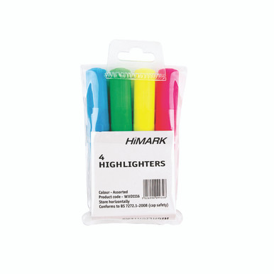 Hi-Glo Highlighters Assorted PK4 - -