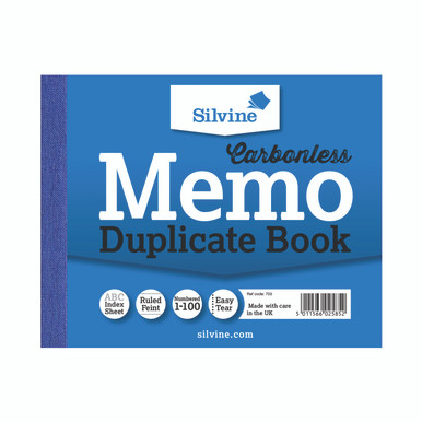 Silvine Duplicate Book 4.1X5 Inches - -