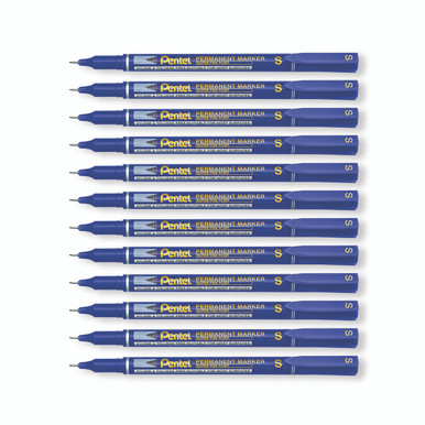 Perm Marker Super Fine Blue PK12 - -