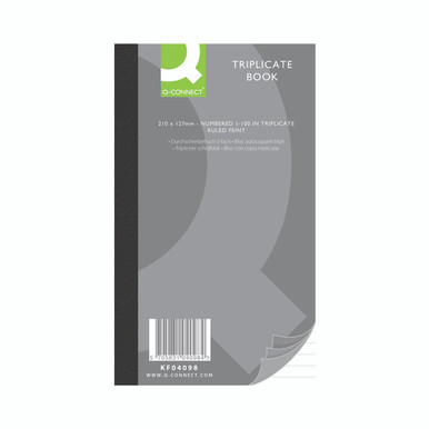 Q-Connect Triplicate Book 210X127MM - -