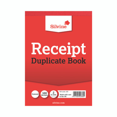 Silvine Dup Receipt Book 230 PK12 - -