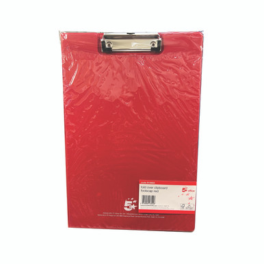 Fold-Over Clipboard Foolscap Red - -
