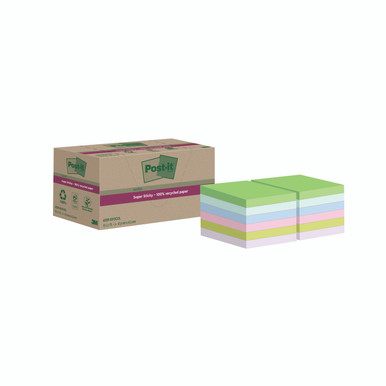 Post-It S/S Recy 47.6X47.6 AST PK12 - -