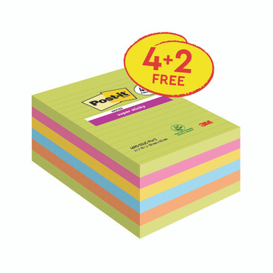 Post-It Super Sticky 101X152MM PK6 - -