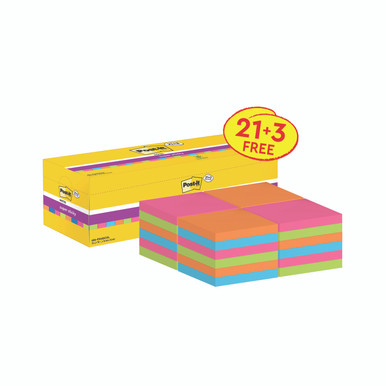 Post-It Super Sticky AST X3FOC PK24 - -