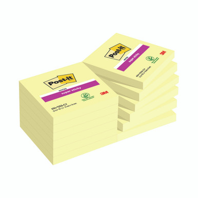 Post-It S/Stick 76X76 90S C/Ylw PK12 - -