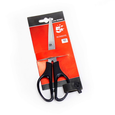Scissors Sless Steel/Abs 165MM BLK - -