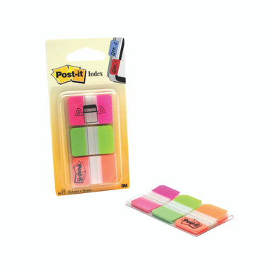 Post-It Strg Index Pink/GRN/Org PK66 from Cartridge World