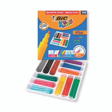 Bic Visa Col Felt Tip Pen Fine PK144 - -