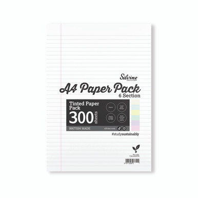 Silvine Tint Paper Sen Ruled A4 PK5 - -
