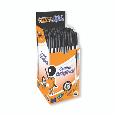 Bic Cristal Ball Pen Med BLK PK50 - -