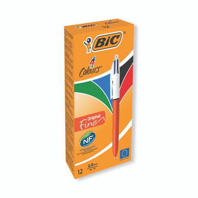Bic 4 Colours Ballpoint Fine PK12 - -