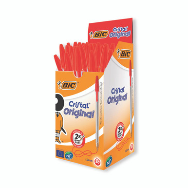 Bic Cristal Ball Pen Medium Red PK50 - -