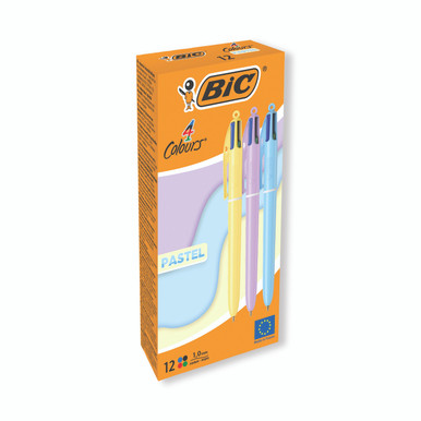 Bic 4 Colours Ballpoint Pastel PK12 - -