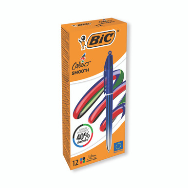 Bic 4 Colours Pro Ballpoint BLU PK12 - -