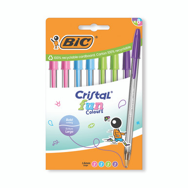 Bic Cristal Ballpoint Pens AST PK8 - -