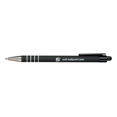 Retr Ball Pen Soft Grip Med BLK PK12 - -