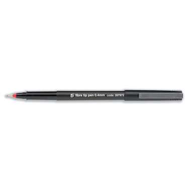 Fibre Tip Pen Medium Red PK12 - -