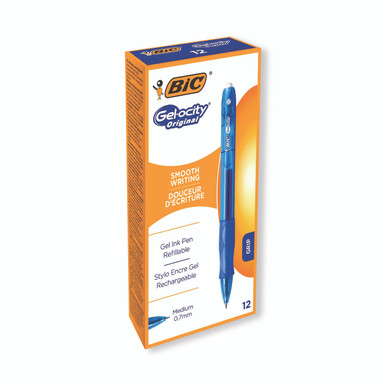 Bic Gelocity Gel Pen Blue Box Of 12 - -
