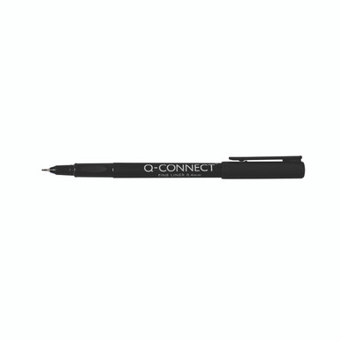 Q-Connect Finelnr Pen 0.4MM BLK PK10 - -