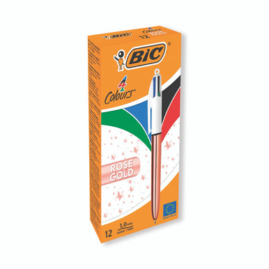 Bic 4 Colours Ballpoint Pen Gld PK12 - -