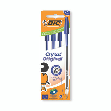 Bic Cristal Ball Pen Med BLU PK4 - -
