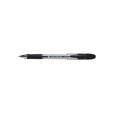 Rubber Grip Ball Pen Med Black PK12 - -