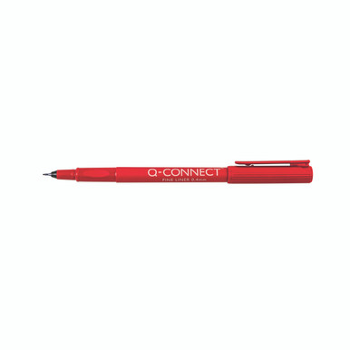 Q-Connect Finelnr Pen 0.4MM Red PK10 - -