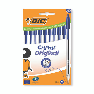 Bic Cristal Ball Pen Med BLU PK10 - -