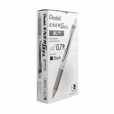 Pentel Retract Metal Tip Black PK12 - -