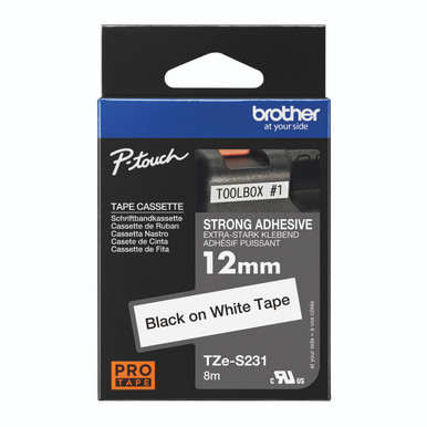 Brother Tze Tpe 12MMX8M BLK/WHT Tpe - -