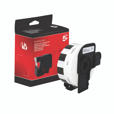 Lbl Roll 12MM Rnd BLK On WHT - -