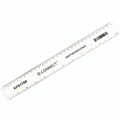 Q-Connect Ruler Shatterproof Plastic - -