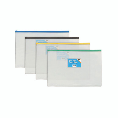 Sundry Zip Bags Plastic Clr A4 PK12 - -