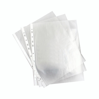 A4 Clear Punched Pockets PK100 - -